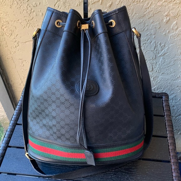 Gucci Handbags - (73) GUCCI 90s Black Bucket